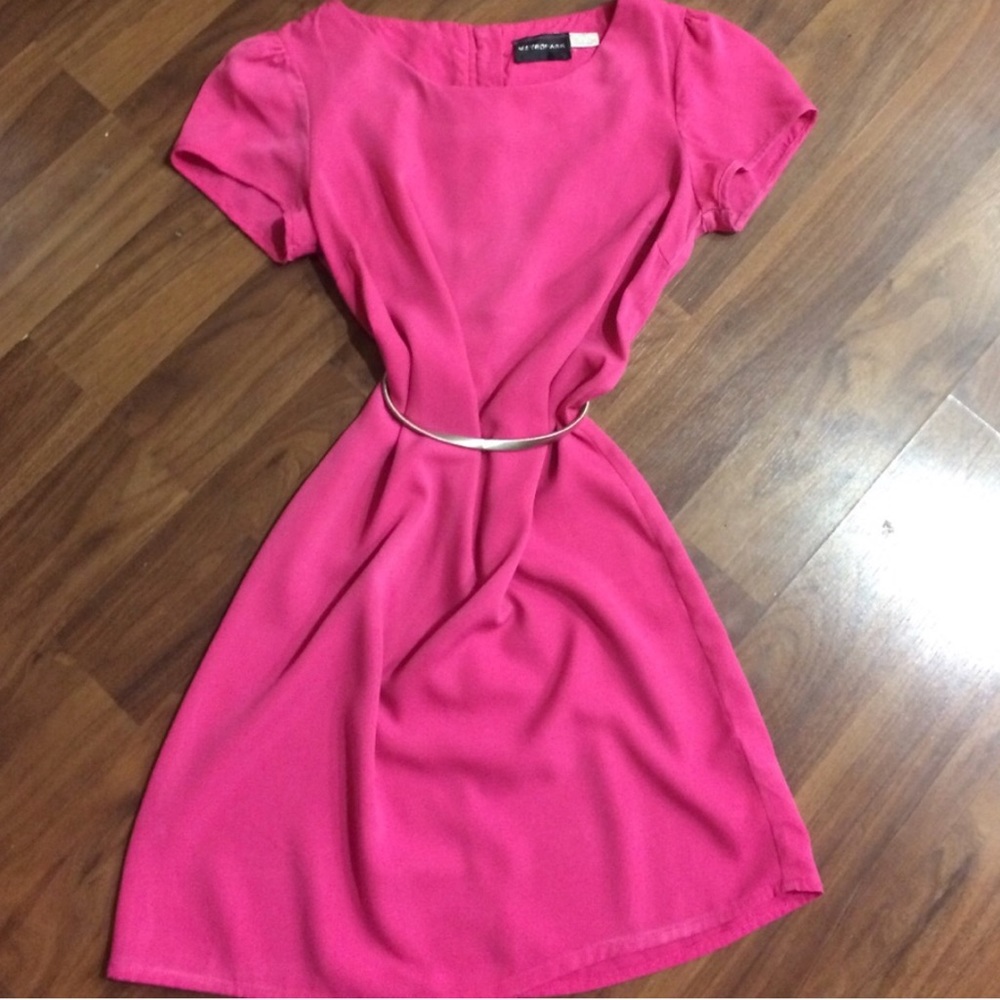 Metro park hot pink shift dress